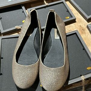 Gold glitter flats
